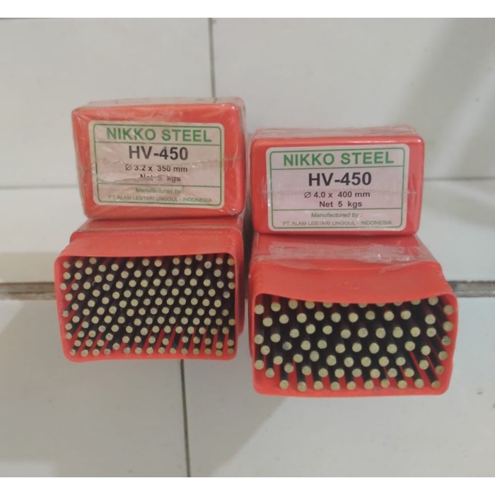 favorit] NIKKO STEEL KAWAT LAS HARDFACING HV450 @3,2MM DAN 4MM (5KG)/PACK