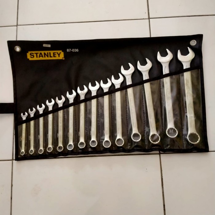 """] STANLEY KUNCI RING PAS SLIMLINE SET 14 PCS 08-24MM 87036