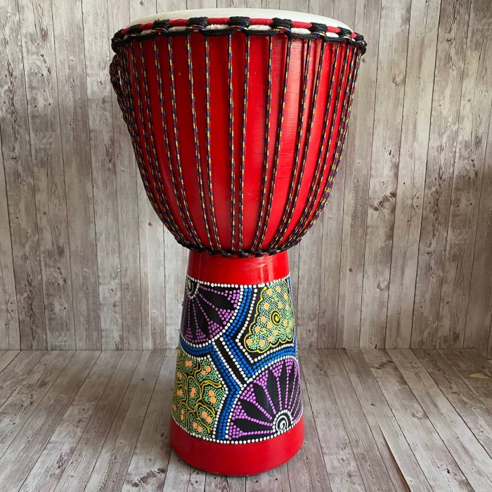 Alat Musik Gendang Jimbe 60Cm Motif Painting/ Hiasan, Mainan Edukasi
