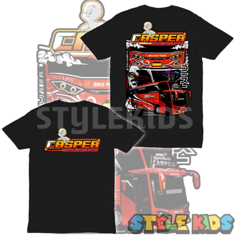 (BISA COD) FREE NAMA Kaos Anak Laki laki Perempuan Logo Casper Low Red Life style T-shirt Anak Laki 