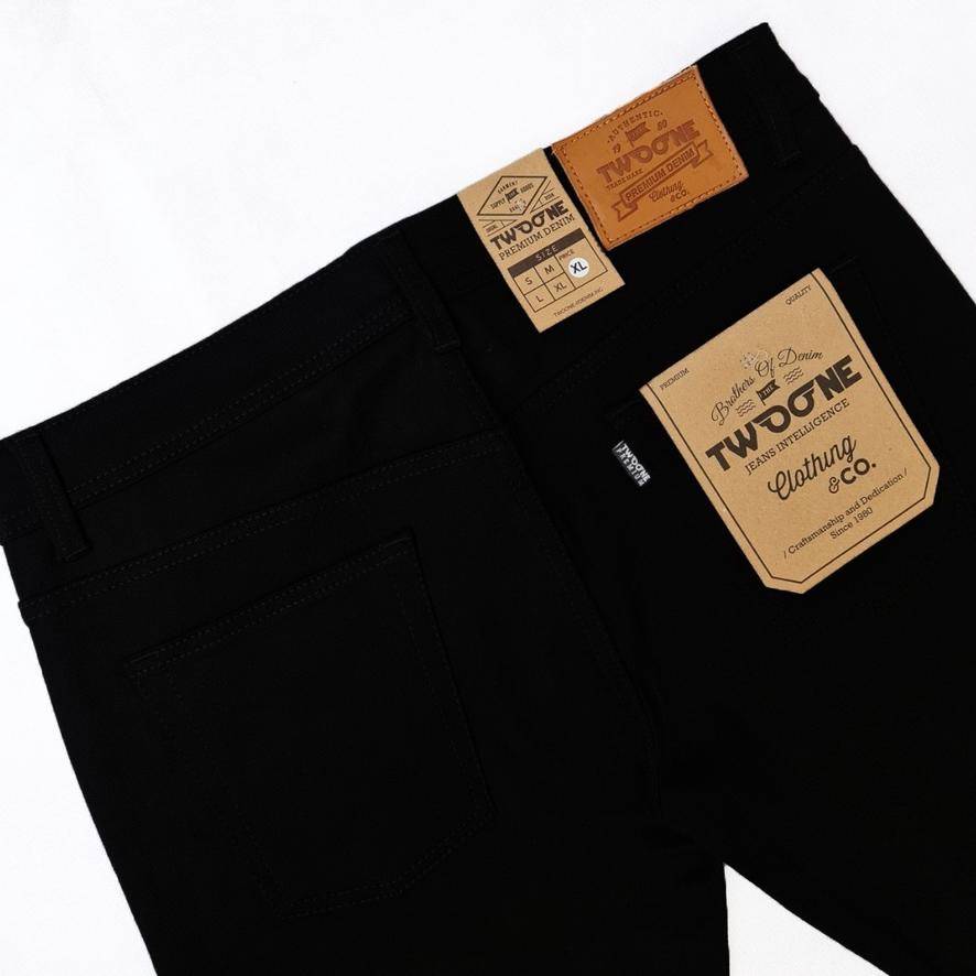 Two One Denim Celana Jeans Panjang Pria Hitam No Slim Fit Stretch Denim