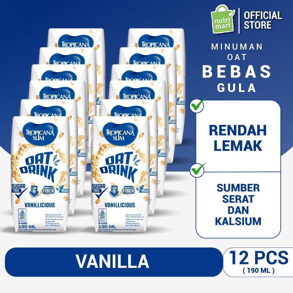 

Ready 12 Pack - Tropicana Slim Oat Drink 190 ml (RTD) - Minuman Oat Bebas Gula