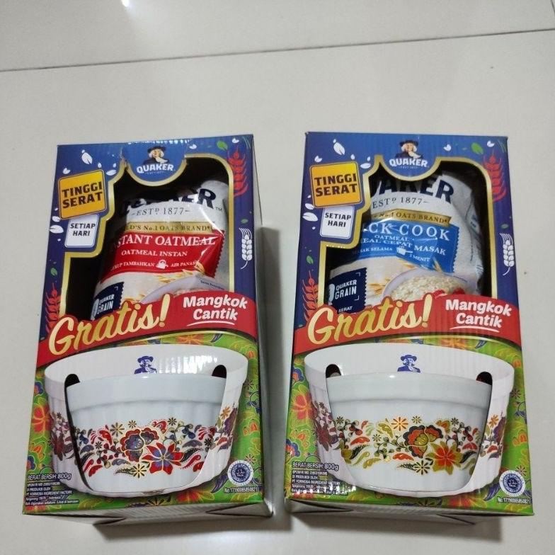 

Ready PROMO quaker oatmeal 800 gram free mangkok cantik