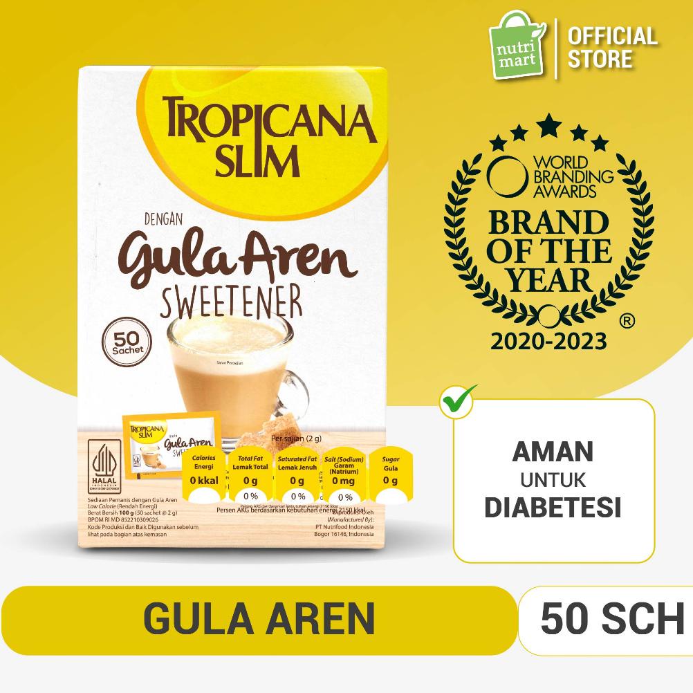 

Ready Tropicana Slim Sweetener Gula Aren 50 sachet - Pemanis untuk Bantu Batasi Gula