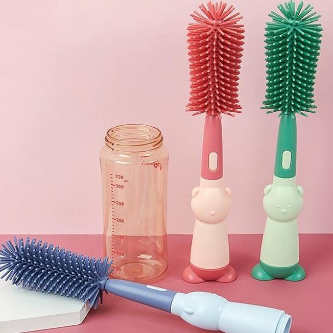 Moa Sikat Botol Susu Bayi/ Sikat Botol Dot 3In1 Bayi Silikon /Botol Susu Bayi Sedotan/Pembersih Dot 