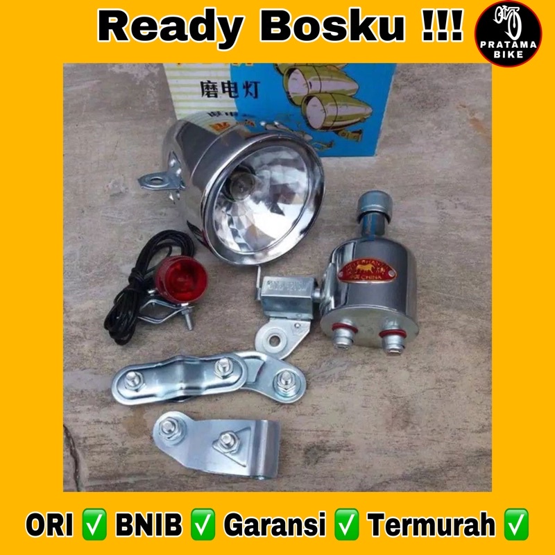 Lampu Sepeda Onthel kebo vintage kuno lengkap murah taiwan
