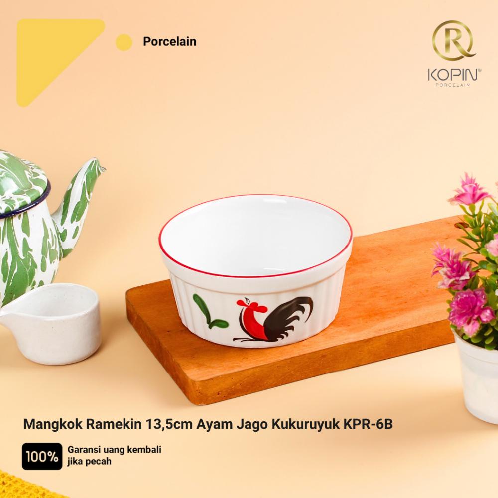 Mangkok Ramekin 13,5cm Ayam Jago Kukuruyuk Kopin KPR-6B Porcelain