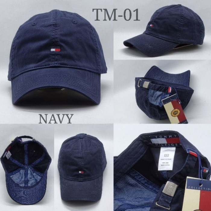 topi pria Topi Baseball Caps Tommy Hilgifer Import - Logo Kecil Navy(K2A2) topi pria original topi p