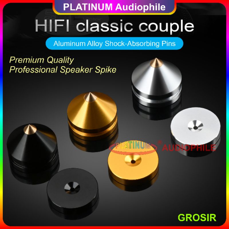 Speaker Spike Kaki Box Amplifier Audio Stand Aluminium Alloy Gold Silver Hitam SS2323