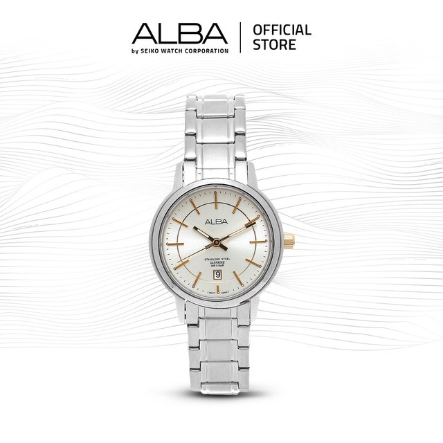 ALBA Jam Tangan Wanita AH7G83 Quartz Stainless Steel Silver Watch