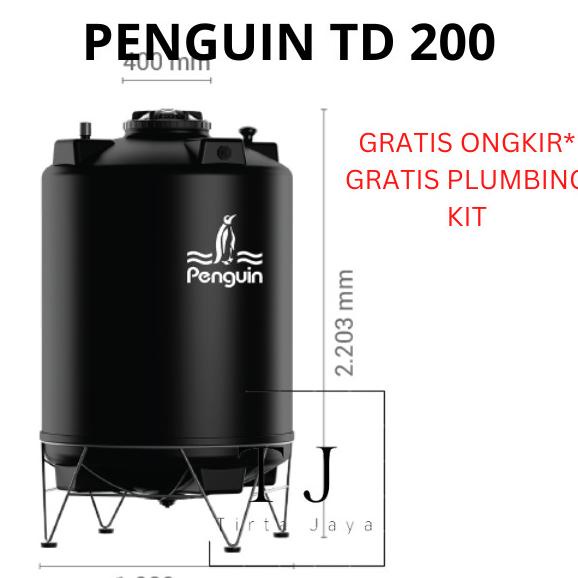 Produk Unggulan] PENGUIN TANDON AIR TD 200 2000 Liter Tandon Kuras Toren Air Tangki Air