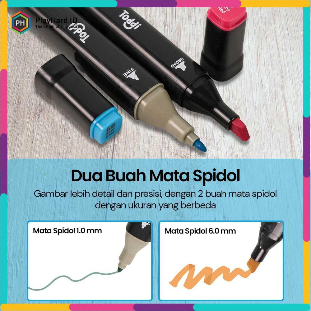 

Spidol Dual Side Fine Art Brush Art Marker Set 1.0 and 6.0mm Tip
