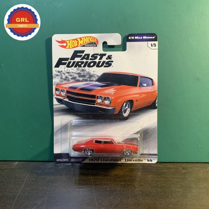 hot wheels 1/4 mile muscle 1970 chevrolet chevelle ss merah red