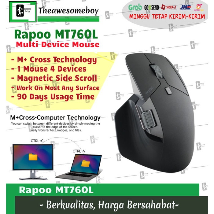 Rapoo MT750 Bluetooth Wireless Mouse Multi Device Logitech MX Killer