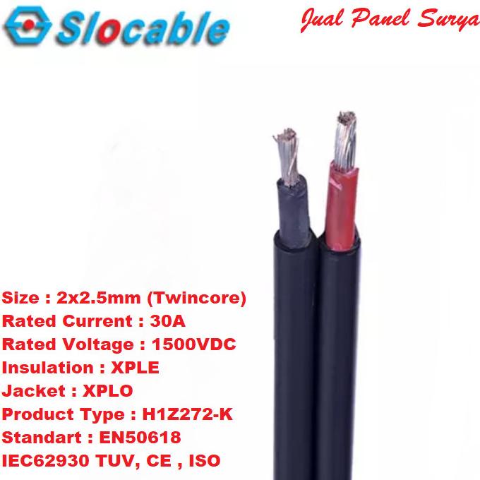 Kabel Dc Kabel Solar Panel Kabel Panel Surya 2.5Mm Slocable 2X2,5Mm