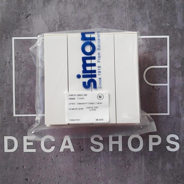 SIMON E6 WHITE SAKLAR 4 GANG 1 WAY (TANPA FRAME)