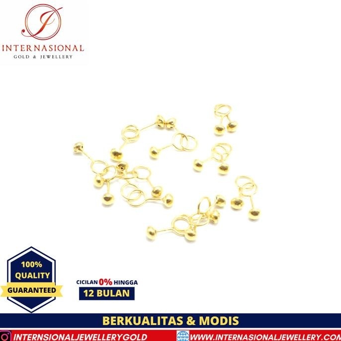 BIG SALE ANTING EMAS KUNING ASLI 24 KARAT INTERNATIONAL ORIGINAL AMK TOGE 