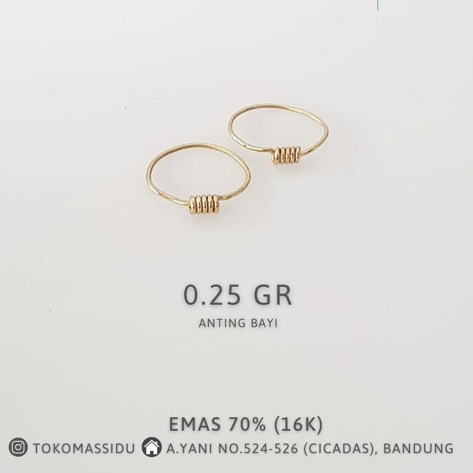 TERBARU ANTING BAYI ULIR KAWAT, MAS 70% 0.25 GR 
