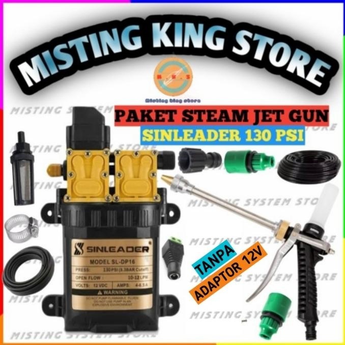 PAKET ALAT CUCI MOBIL MOTOR AC SPRAYER POMPA DC DOUBLE PUMP SINLEADER