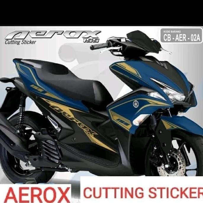 STRIPING CUTTING STICKER AEROX motor black sticker gold