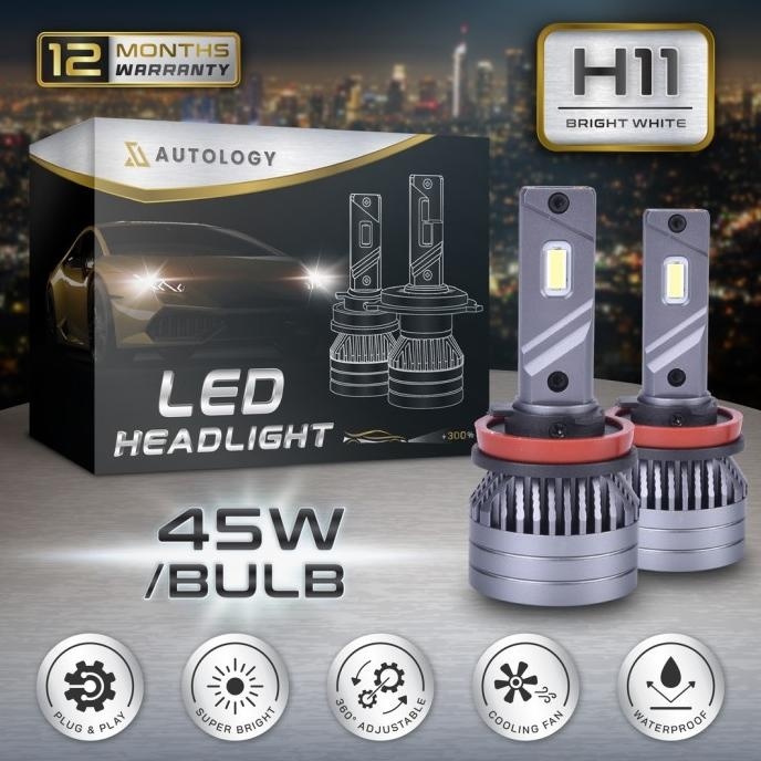Autology LED H11 45W/Bohlam Lampu Utama Mobil Bohlam Headlamp Foglamp