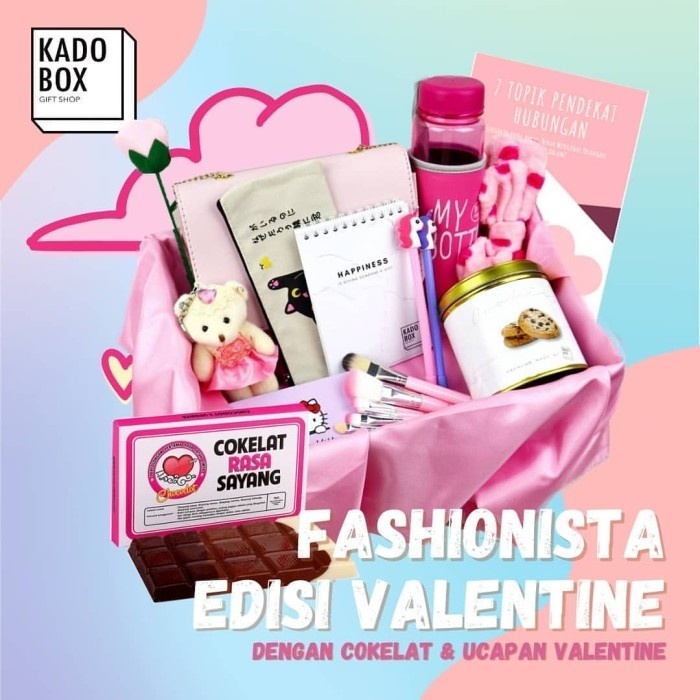 

SIAP KIRIM Kadobox Fashionista VALENTINE Edition Plus Coklat Paket Kado Hampers madalinsecollect