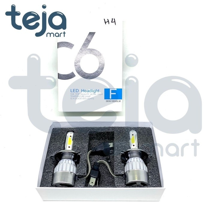 Lampu Utama LED Headlight Mobil COB C6 H4 Chips 36W - 3800Lm Hi/Lo TG