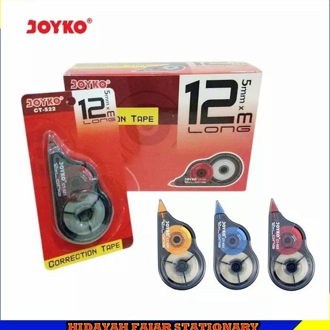 

Correction Tape Joyko Ct-522 / 1 Box Tip-Ex / 12 Pcs Tipek Kertas