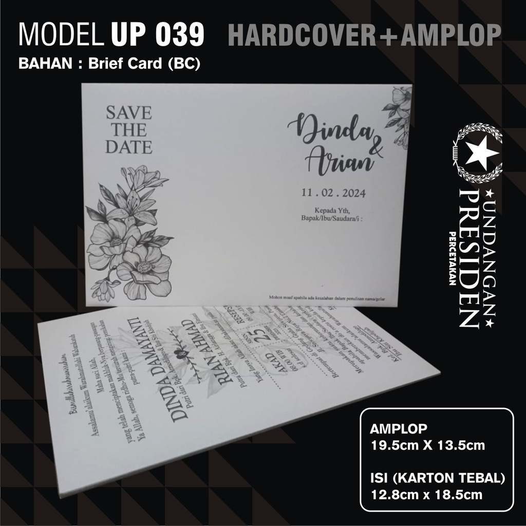 Undangan Pernikahan BISA 50 pcs Hardcover Simple Murah