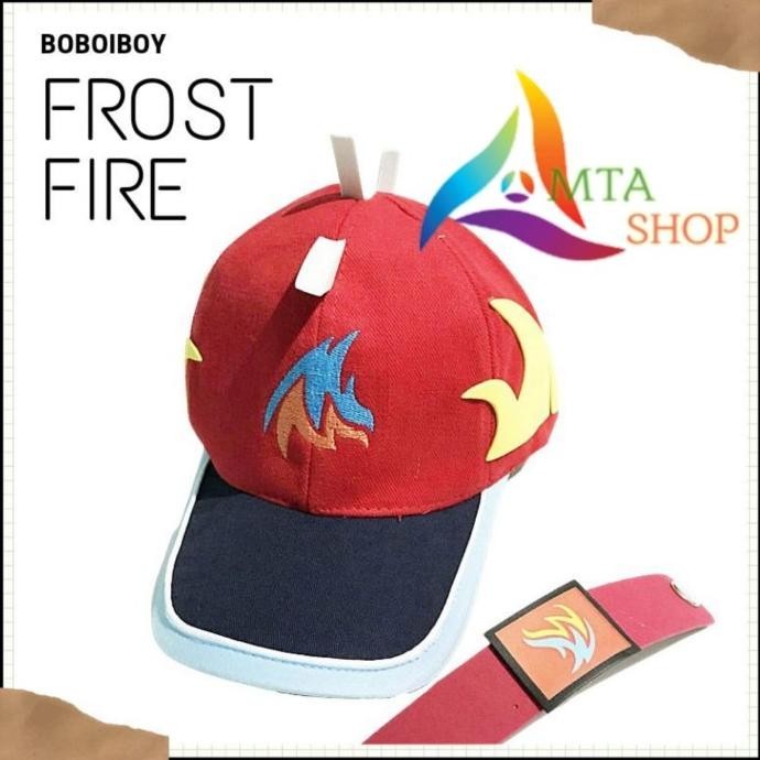 NEW PRODUK TOPI BOBOIBOY FROSTFIRE LOGO BORDIR ORIGINAL 