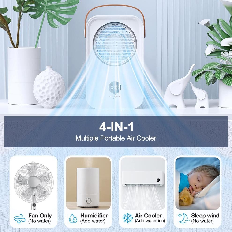 Goojodoq KIPAS PENDINGIN MINI AC PORTABLE AIR COOLER MOBIL DAN RUANGAN | AC Portable Humidifier Air 