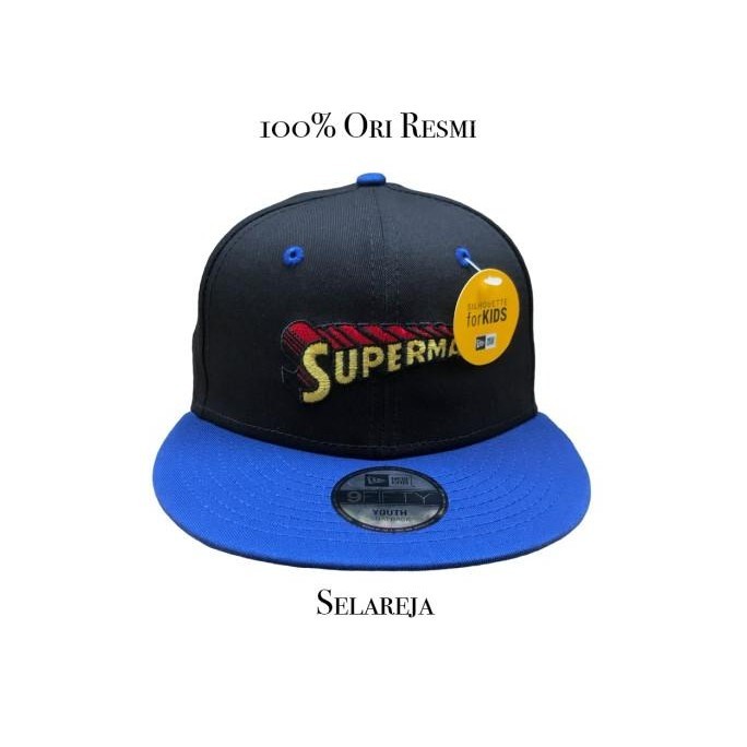 TERBARU TOPI ANAK NEW ERA KIDS 9FIFTY SUPERMAN BLACK/BLUE SNAPBACK 100% ORI 