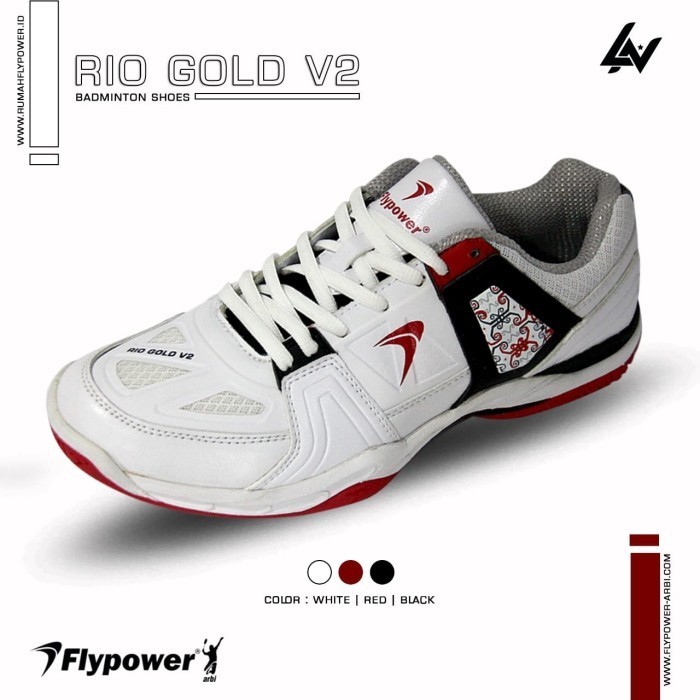 [Original] Sepatu Badminton Flypower Rio Gold V2 Diskon