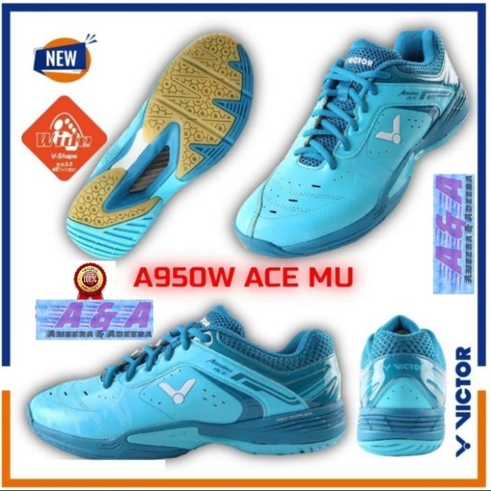 [Original] New  Sepatu Badminton Victo A 950 / A950 W Ace Mu Berkualitas