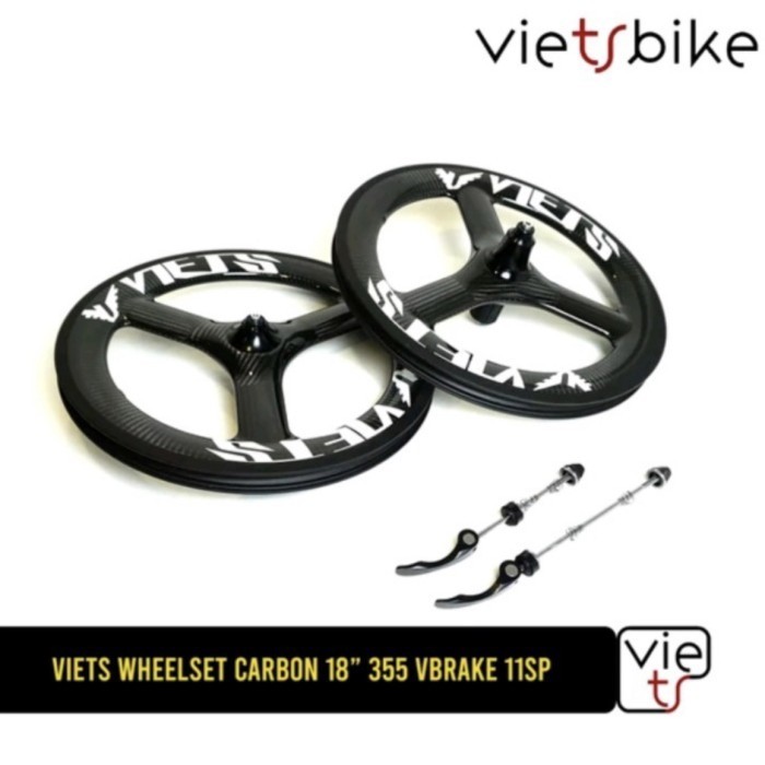 ✅New Wheelset Viets 18 355 Carbon 3 Spoke Wheelset 3 Spoke Carbon Limited