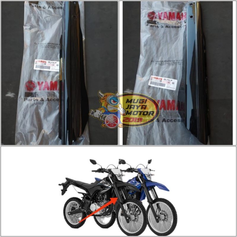 COVER TAMENG SHOCK DEPAN KIRI KANAN WR155 HITAM ORIGINAL YAMAHA