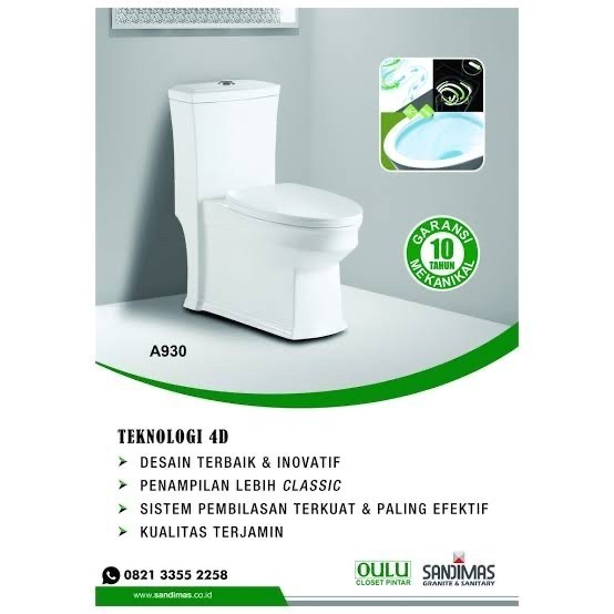 ✅Original Oulu A-930 Closet Duduk Kloset Kamar Mandi Promo Berkualitas