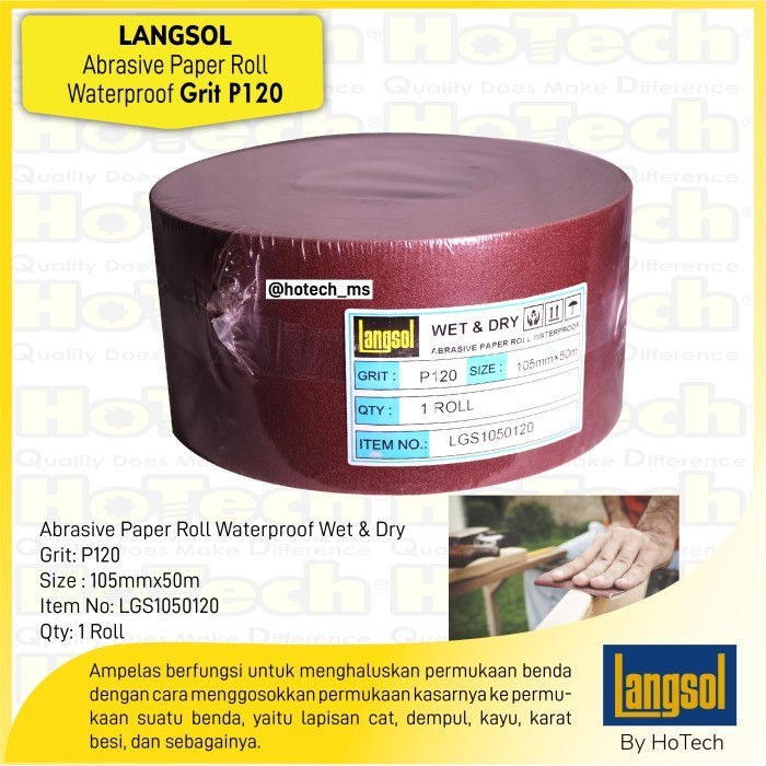 ✨New Kertas Amplas Roll  Langsol  Abrasive Cloth Roll Waterproof P120 Terbaru