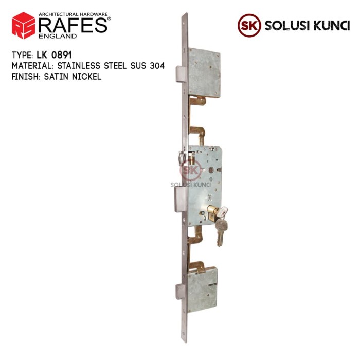 [Baru] 3 Point Lock Roller / Body Kunci Pelor Rafes England Sus 304 Lk 0891 Terbaru