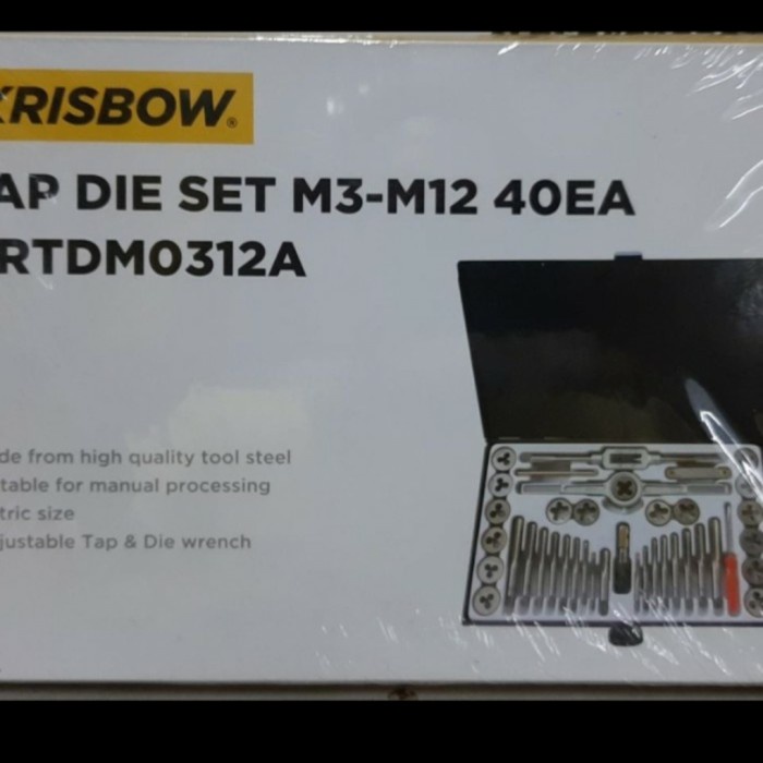 ✨Ori Krisbow Hand Tap Dies Set 40Pcs M3-M12 Handtap Senai Snai 40 Pcs Ori Limited