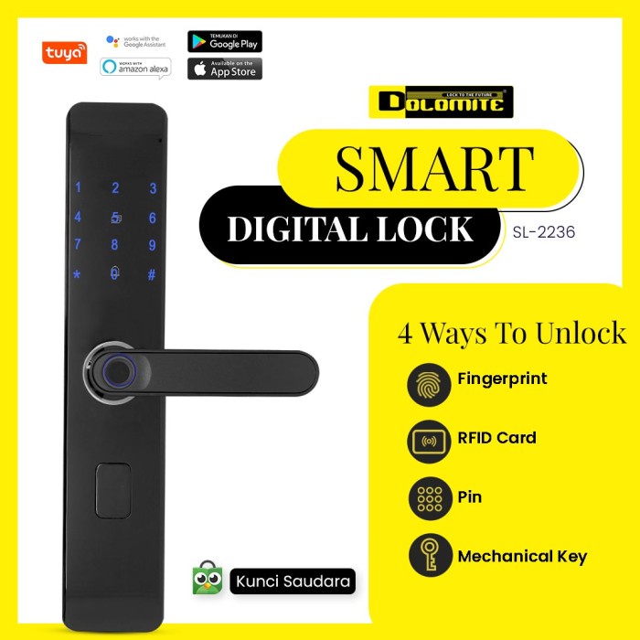 [Baru] Smart Digital Lock Handle Kunci Digital Pintu Rumah Kunci Pintar 2236 Berkualitas