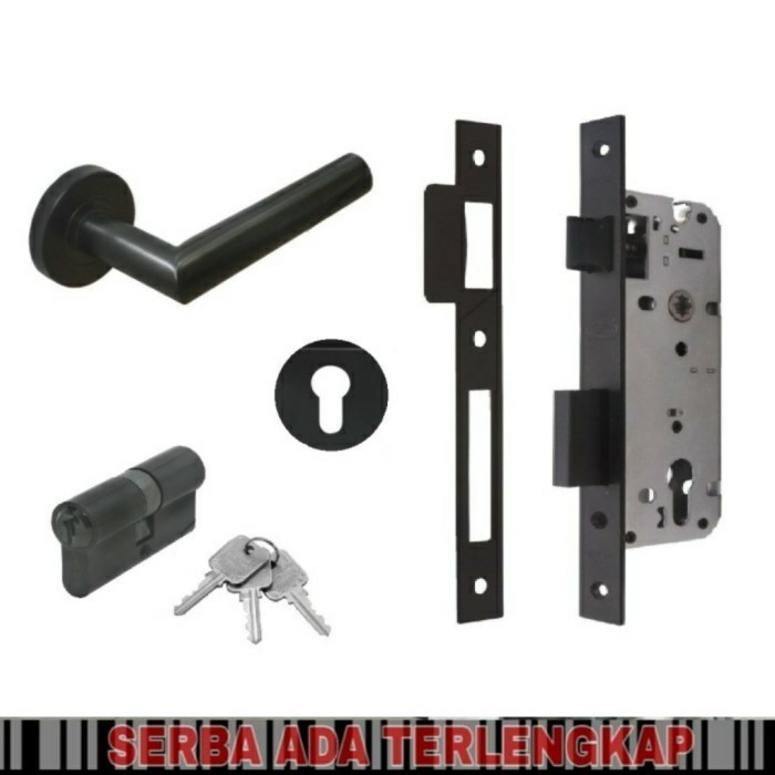 [Baru] Gagang Pintu Dekson Black/Handle Pintu Dekson 0019 Complete Kunci Knob Terbatas