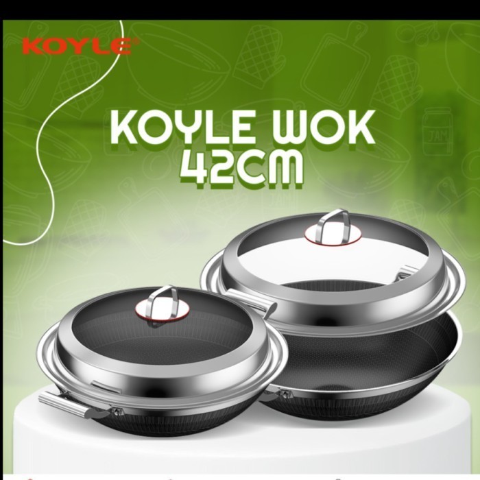 [New Ori] Koyle Wok 42 Cm / Wajan Anti Lengket / Wajan Diskon