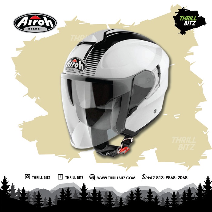 [Ori] Helm Airoh Hunter Helmet - Simple White Gloss Size Xxl Limited