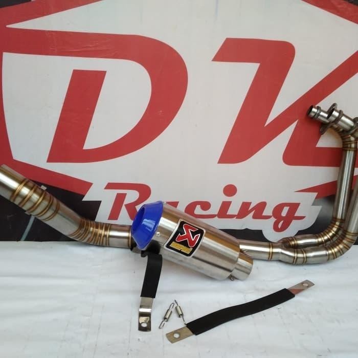 [Original] Exhaust Knalpot Racing Kawasaki Ninja Karbu 250 Akrapovic Monster Blue Limited