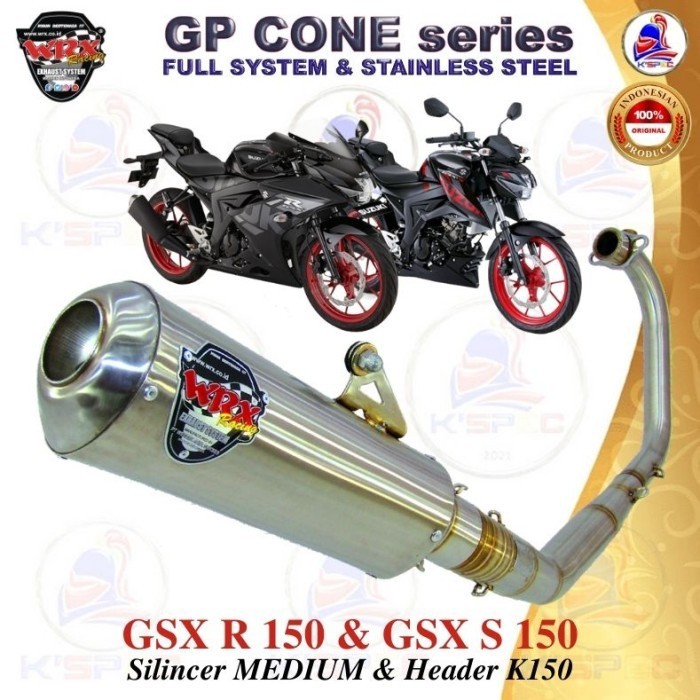 [Original] Knalpot Wrx Racing Type Gp Cone Ss K150 Medium Seri Gsx R 150  S 150 Terbatas