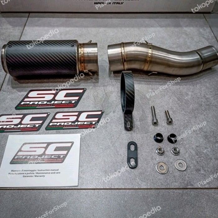 [Original] Knalpot Sc Project Carbon Black Kawasaki Ninja H2 Original Terbatas