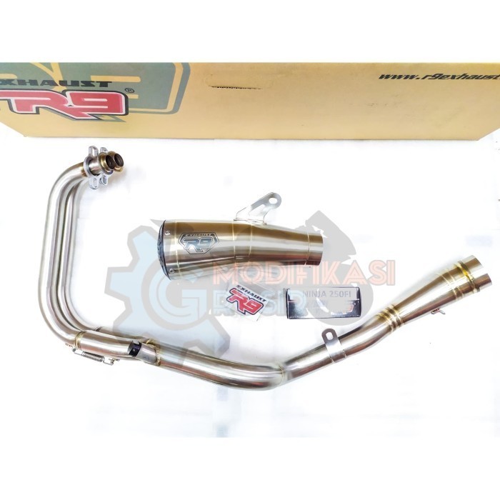 [Original] Knalpot R9 Gp Series Ninja 250 Fi Z250Fi Stainless Fullsystem 100 Ori Limited
