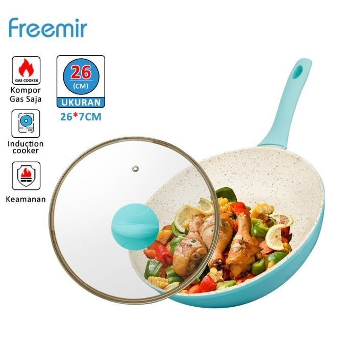 freemir Wajan 26 CM Frying Pan Panci Anti Lengket Dengan Tutup