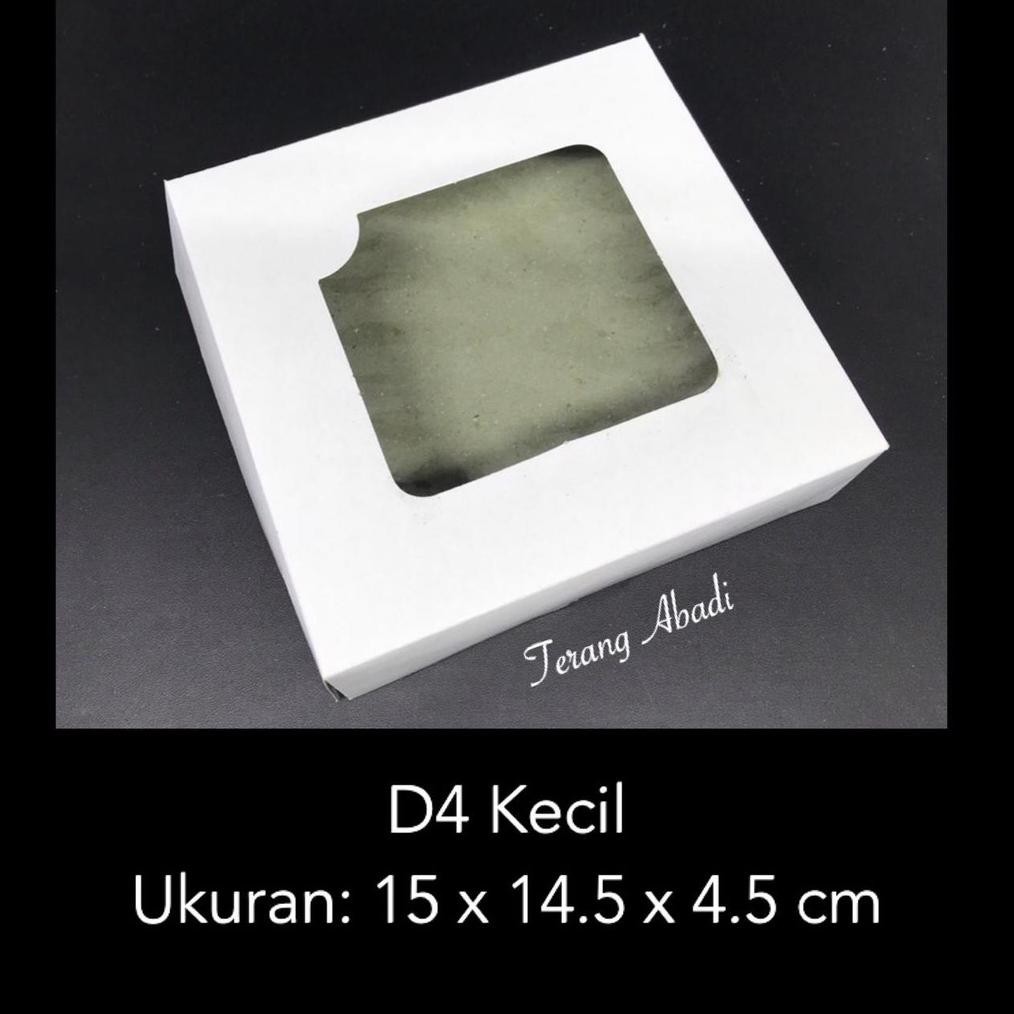 Dus Kue D4 Kecil Putih 15 X 14.5 x 4.5 / Dus Roti / Dus Hajatan / Dus Snack Ultah/ Dos donat/ kotak kue/ snack box/ dos jajan/ kerdus kaca